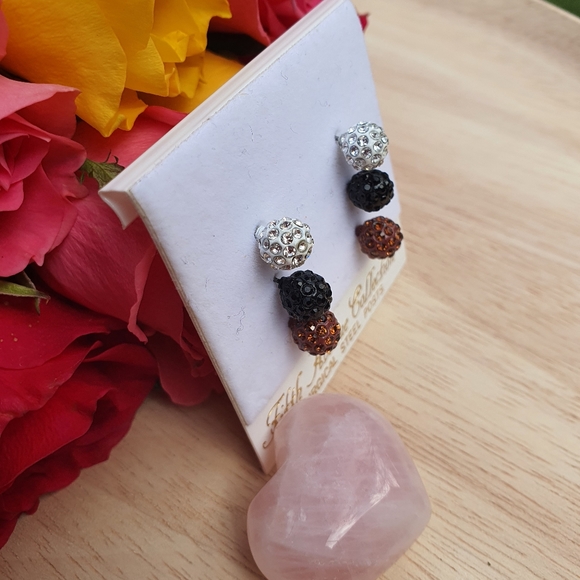 3 Pairs of Swarovski Crystal Stud Earrings - Picture 2 of 5